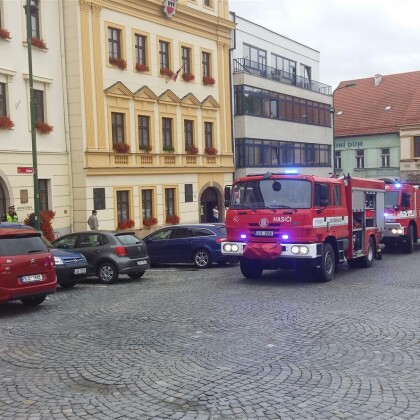 Požár v divadle Pasáž: Třebíčské cvičení hasičů